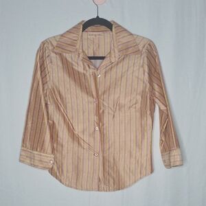 Alannah Hill Pink and Golden Striped Scandelous Top W/ Mesh Back